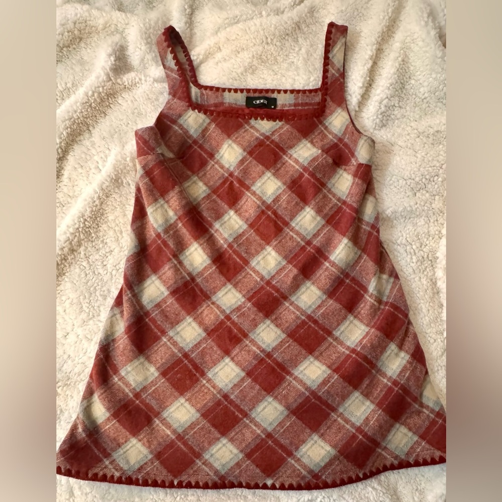 Cider Red Check Mini Dress Size 6